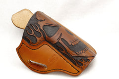 Hand Carved Pancake, Skull and Flames!